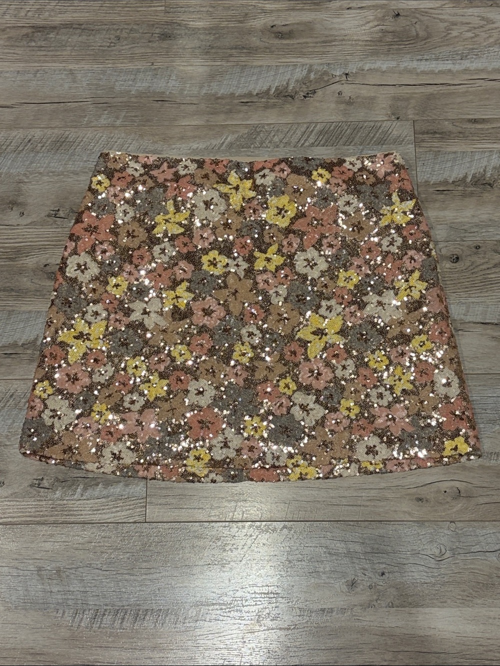 Loft Sequin Floral Mini Skirt